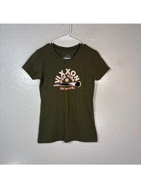 Vixxon Shirt Womens Small Green Por Vida Makeup Graphic Crew Neck Tee Top